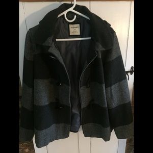Old Navy Striped grey and black coat